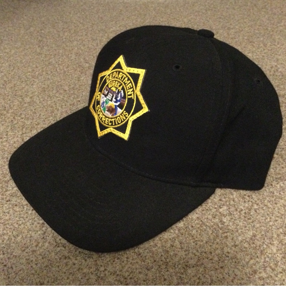 Black Department of Corrections Embroidered Badge Baseball Cap